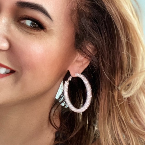 MischkaPu Jewelry - RHINESTONE HOOP EARRINGS